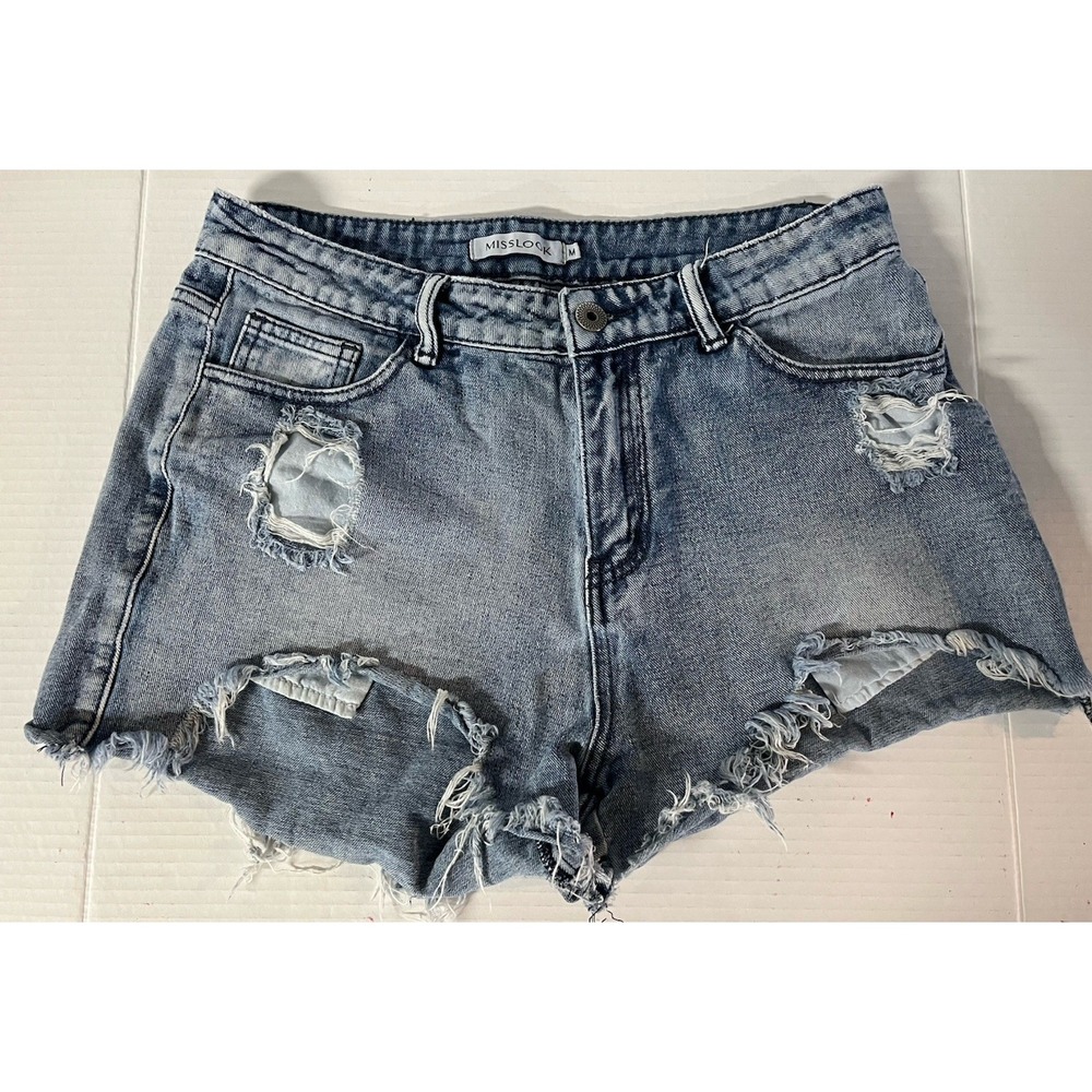 Womens Distressed Denim Miss Look Shorts Size Medium